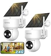 GNCC Solar Camera Outdoor Wireless, 2.4G WiFi 360° View Solar/Battery Powered Outdoor Camera Wire...