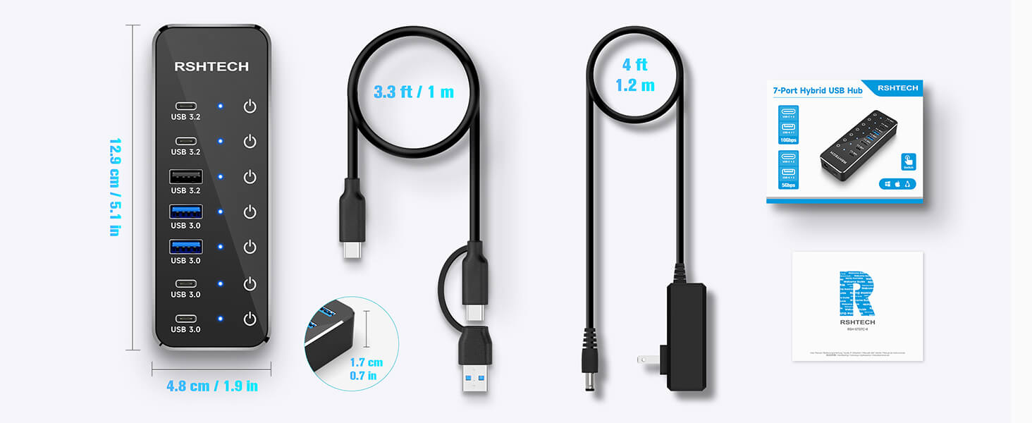 usb hub with 5v ac power adapter