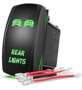 Nilight Rear Lights Rocker Switch Led Light Bar Switch 5Pin Laser On/Off switches Green 20A/12V 1...