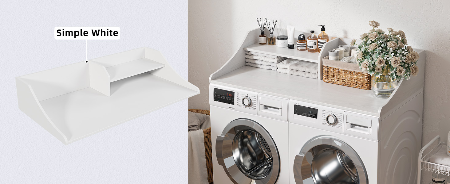 laundry countertop over washer and dryer