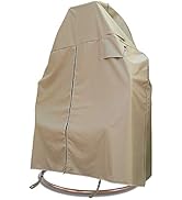 Flexiyard Patio 2 Person Egg Chair Cover with Adjustable X-Lock System and Zipper, Easy On Easy O...