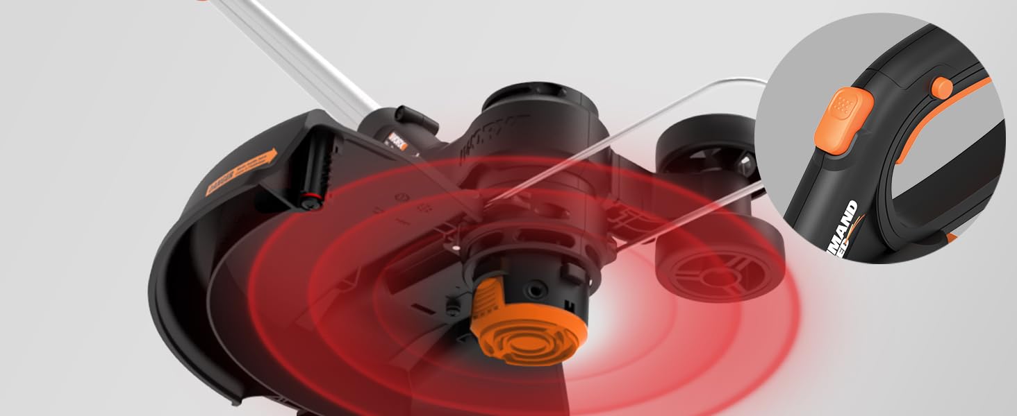 This patented feature automatically extends fresh line, with just the press of a button.