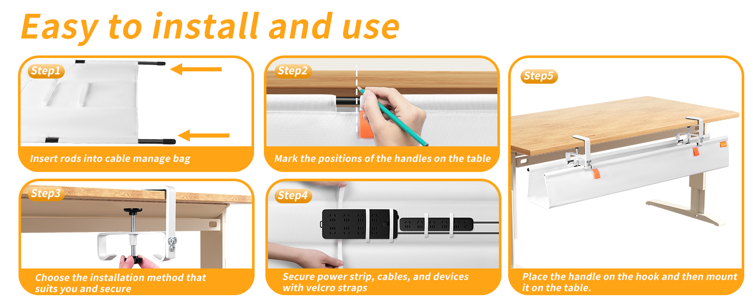 under desk cable management tray
