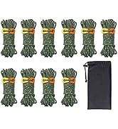Hikeman 10 Pack 4mm Camping Rope Reflective Outdoor Guy Lines with Aluminum Guyline Adjuster Tens...