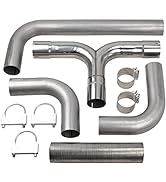 FGJQEFG 5'' Inch T Pipe Kit Dual Smoker Exhaust Stack System Dual Diesel Stack Kit Compatible wit...