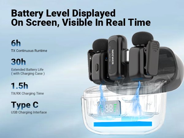 Battery Level Displayed On Screen, Visible In Real Time