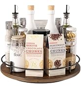 LIAISIMI 12" Lazy Susan Turntable Organizer,Round Wooden Lazy Susan Organization and Rotating Spi...