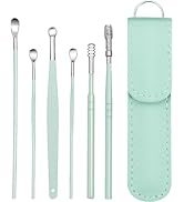 6 Pcs Ear Wax Removal Kit,Ear Cleaner Tools: Mini Portable Ear Scope with Stainless Steel 360° Sp...