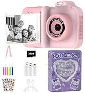 Kids Camera Instant Print(Including 5 Rolls of Printing Paper)+1 Mini Photo Album