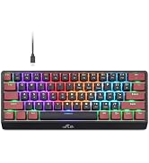 Rii RK806 60% Mechanical Gaming Keyboard,61 Keys Compact Wired Keyboard with RGB Backlight,Clicky...