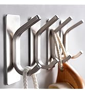 Taozun Towel Hook - Self Adhesive Hooks Bathroom Hooks Stainless Steel Robe Coat Hook 4-Packs