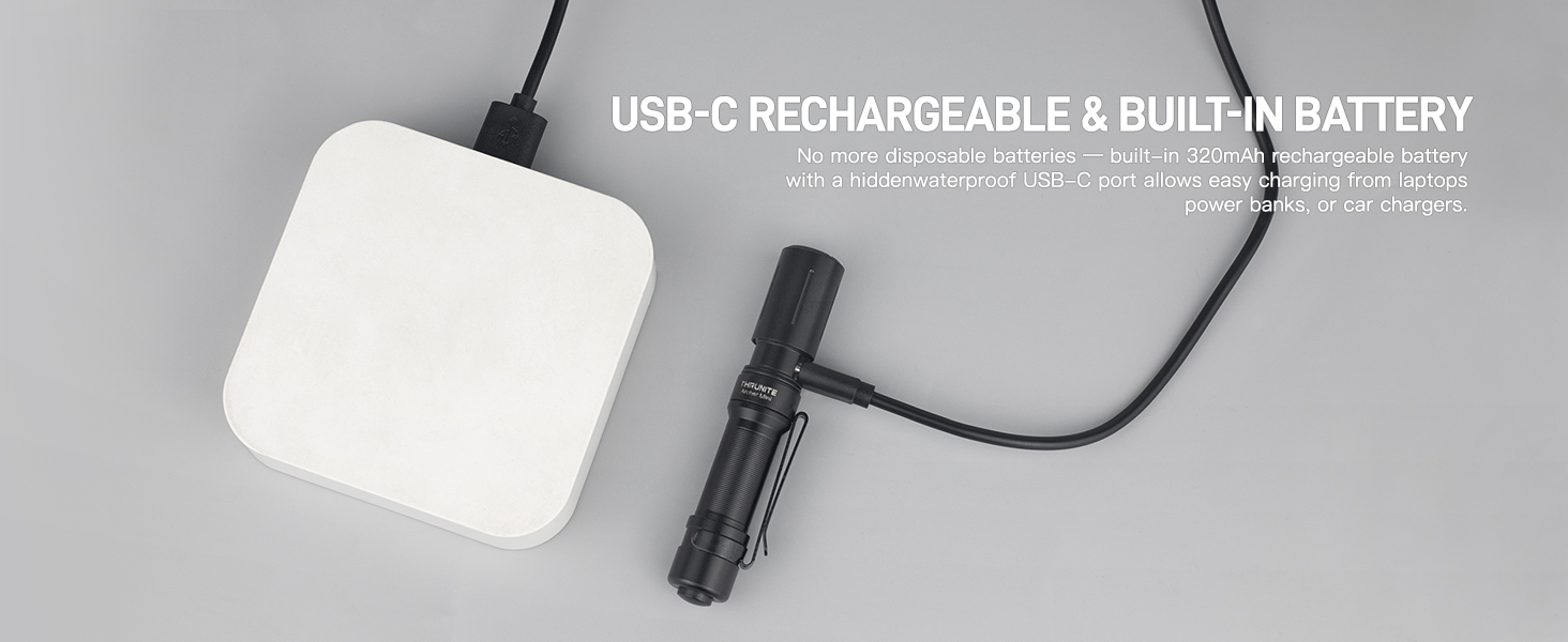 usb c rechargeable mini flashlight