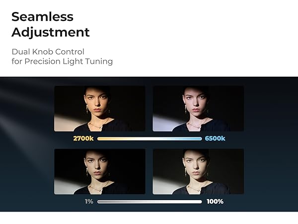 Text reads 'Image 5' and 'Seamless Adjustment'. Dark interface or control panel showing adjustment settings with percentage indicators.