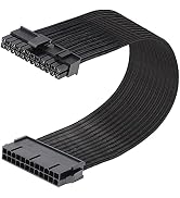 J&amp;D ATX 24 Pin Motherboard Power Supply Sleeved Cable, ATX PSU Extension Wire, 24 Pin Male (4+20)...