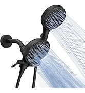 FASDUNT Dual Handheld Shower Head Combo, Enjoy 6-Setting Rain Showerhead and 6-Setting Hand Held ...