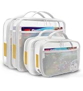 holay 4 Packs PVC Zippered Blocks Set, Toy, Clay, Board game Storage Organizer Case (Name Tag, Ma...