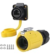 CNLINKO LP-20 RJ45 Waterproof Connector Set, CAT6 Ethernet Connector 8P8C Dual Port Connector Pan...