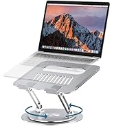 Lifelong Adjustable Laptop Stand with 360° Rotating Base, Ergonomic Computer Stand for Desk, Fold...
