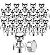 GOOLADA Pack of 56 Fridge Magnets,Silver Magnets for Whiteboard,Strong Push Pin Magnet,Refrigerat...