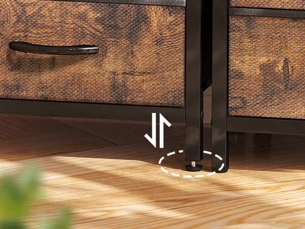 Nightstand with Charging Station, 27.6 Inch Side Table with Fabric Drawers