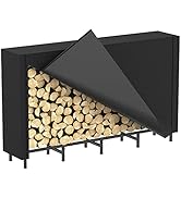 Firewood Rack Outdoor with Cover 5.3ft Firewood Log Rack for Fireplace Wood Storage Fire Log Hold...