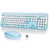iTastatur Typewriter Wireless Keyboard and Mouse Combo,2.4G Office 104 Keys Full-Sized Retro Punk...