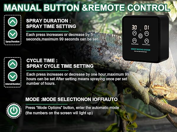automatic mister for reptile tank snake turles amphibians chameleons frog habitat tank