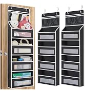 JARLINK 2 Pack 5-Shelf Over Door Organizer Storage, Upgrade Hanging Storage with Clear Window, 50...