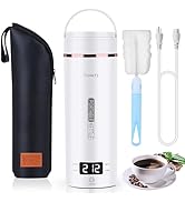 Portable Electric Kettle – Plug-in with Travel Bag, 450mL 304 Stainless Steel, 4 Preset Temp, Rap...