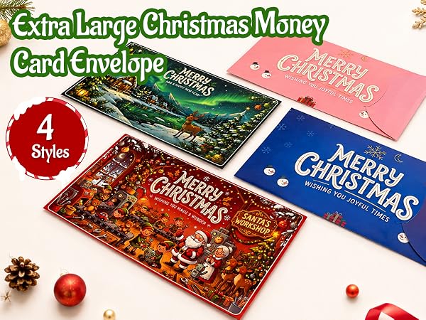 Extra Large Christmas Money Holders for Cash, Christmas Gift Card Holder