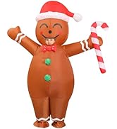 Gingerbread Costume Kids,Inflatable Christmas Costume Boy Girl Ages 9-12,Funny Blow up Christmas ...