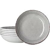 LEHAHA Farmhouse Melamine Pasta Bowl, 9.25 inch Large Salad Bowls, Set of 6, Unbreakable 100% Mel...