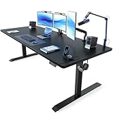 FEZIBO 71 x 37 Inch Electric Standing Desk with Integrated Dual-Beam, Height Adjustable Computer ...
