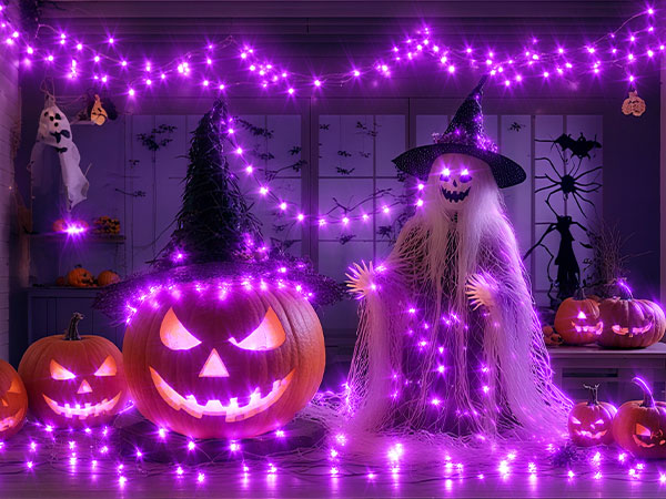purple lights halloween