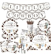 Cowboy Baby Shower Decorations Brown Little Cowboy Baby Shower Plates Napkins Cups A Little Cowbo...