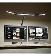 Honeywell Wide Desk Lamp with Clamp for Dual Monitors, 22W Full-Spectrum Eye-Caring LED Desk Lamp...