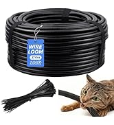 100FT Split Wire Loom Tubing, 3/4 Inch Wire Protector Tubing, Automotive Wire Flexible Conduit Co...