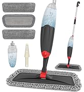 HOMTOYOU Microfiber Hardwood Floor Mop: Dust Spray Mops for Cleaning Wood Home Kitchen Floors - W...