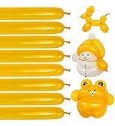 Gold 260 Balloons Thickened Shine Latex, Gold Long Balloons for Balloon Animals, 100Pcs Gold Long...