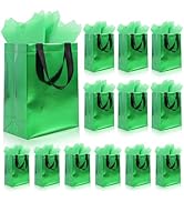 Addblu 12 Pack Reusable Gift Bags with Handles &amp; 24 Tissue Papers, 10x4x8 Inch Iridescent Gift Ba...