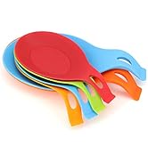 6 Pieces Set Kitchen Silicone Spoon Rest Heat Resistant Kitchen Utensil Rest Ladle Spoon Holder C...