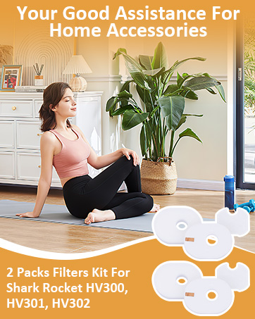 2 Packs Filters Kit For Shark Rocket HV300, HV301, HV302