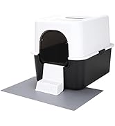 RIZZARI Cat Litter Box with Lid, Increased Entrance Height, Top Entry Enclosed Litter Box with Do...