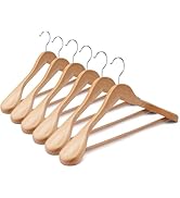 Uinicor Suit Hangers 6 Pack Wooden Hangers,Heavy Duty Coat Hangers,Wide Shoulder Hangers with Non...