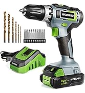 WORKPRO 20V Cordless Drill/Driver Kit, 3/8”, 18+2 Torque Setting, Variable Speed, 2.0 Ah Li-ion B...