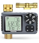 Water Timer for Garden Hose with 100% Metal Pipe, Programmable Sprinkler Controller for Garden Fa...