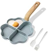 Caannasweis Egg Omelette Pan, 4-Cup Nonstick Granite Omelette Skillet Breakfast Frying Pan Egg Co...