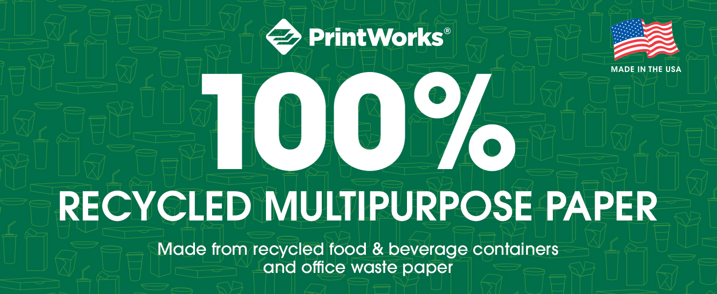 PrintWorks 100% Recycled Multipurpose Printer Paper