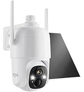 Dzees Solar Security Cameras Wireless Outdoor, 2K Battery Powered Security Camera, 360° PTZ Camer...