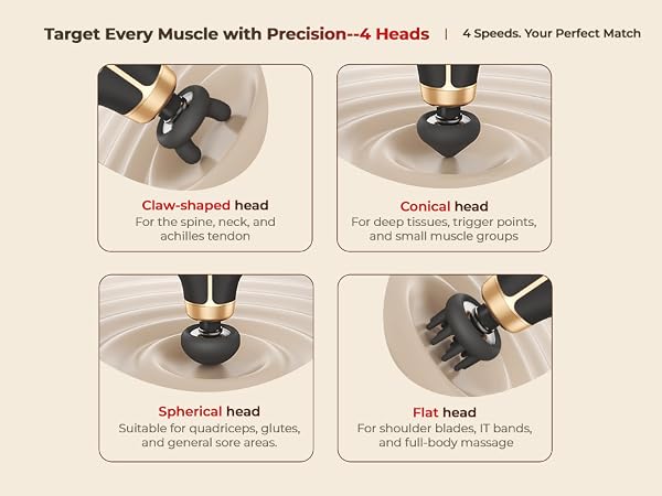 4 heads changeable mini massage gun